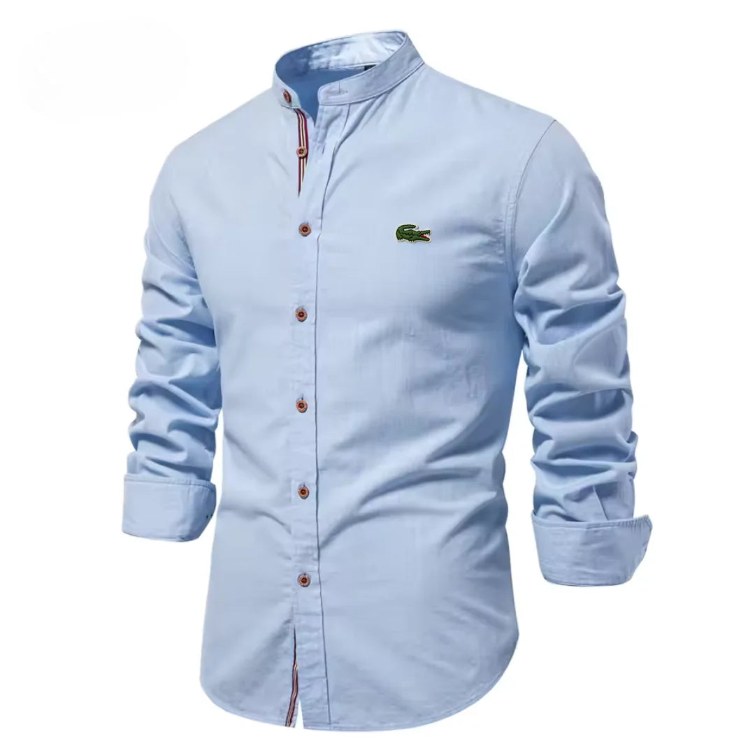 Cotton Linen Shirt Men Embroidery