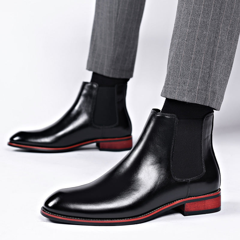 Refined Step Leather Chelsea Boots