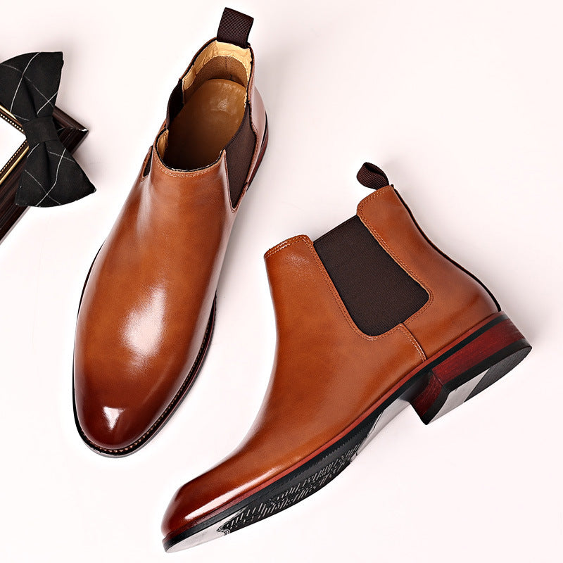 Refined Step Leather Chelsea Boots