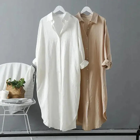 Women's Mary Shirt Dress Cotton Linen