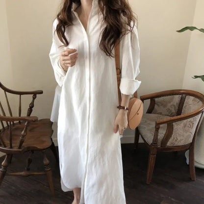 Women's Mary Shirt Dress Cotton Linen