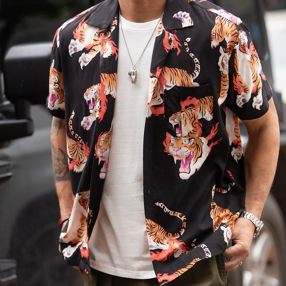 Men's Hawaiian Tiger Shirt