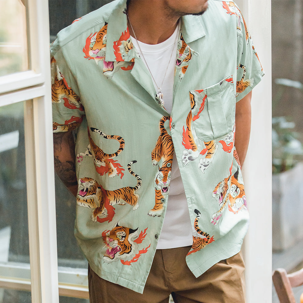 Men's Hawaiian Tiger Shirt